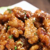 23.	Imperial Sesame Chicken · Lightly battered crispy chicken coated w/ sesame & chef’s special sauce