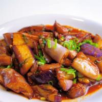 102. Eggplant Curry · Eggplant with flavorful tomatoes curry sauce