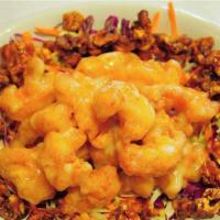 32.	Honey Walnut Shrimps · Crisp of prawns tossed w/ walnuts & mayo honey sauce