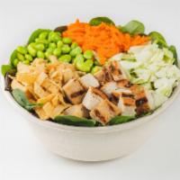 Asian Chicken or Tofu · Organic mixed greens, Mary’s free-range chicken, edamame, carrots, cabbage & wonton strips w...
