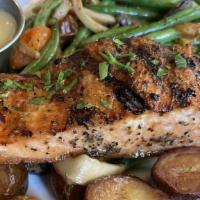 Pan Seared Salmon · Green Beans - Cippolini Onions - Citrus Sauce

Consuming raw or undercooked meats, poultry, ...