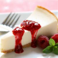 Strawberry Cheesecake · Rich creamy cake.