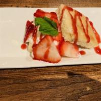 Strawberry Shortcake · Vanilla whipped cream with Grand Marnier drizzle.