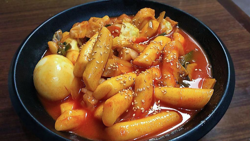 Stir Fried Rice Cake · Add Chewy Noodle, Ramen, Cheese, or Seafood for an additional $2.
Spicy.