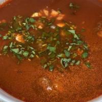 C6. Menudo · Authentic hominy and beef tripe soup.