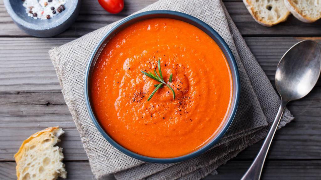 Tomato Soup · Fresh made tomato soup mixed with a selection of herbs and spices.