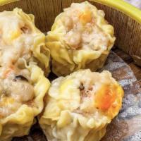 Pork and Shrimp Siu Mai (4) | 北菇滑燒賣 · classic pork, shrimp, & mushroom dumpling