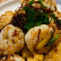 XO Shrimp & Crispy Mushroom | XO 醬爆大蝦 · shimejis, xo sauce
