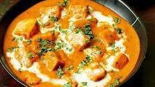 Paneer Butter Masala · Indian cottage cheese cooked in a rich creamy Indian red sauce.