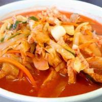 🌶Jjamppong · Prawns, scallops,calamari ,fish,pork and vegetables with spicy broth .Served noodle Separate...