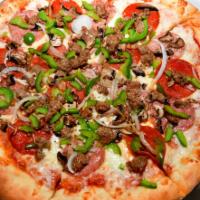New York Combo Pizza (X-Large 18'') · Salami, pepeproni, mushrooms, green peppers, onions and sausage.