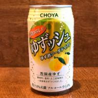 Choya Yuzu Soda · Japanese yuzu citrus flavored soda, can