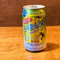 Choya Lemon Soda · Japanese brand, CHOYA, lemon flavored soda, can