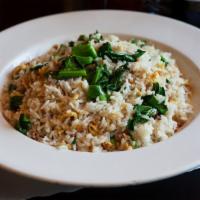 Roasted Garlic Fried Rice · Vegetarian. Scallions and diced gai lan.