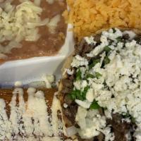 Combination Tamale and Sope Plate Lunch · Your choice of one tamales and one sopes. Choose a tamale: pork tamale, chicken tamale. Choo...