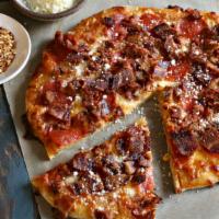 Meat Lovers Pizza · Chicken, pepperoni, sausage and ground lamb.