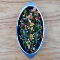 Rainbow Chard · with pine nuts and golden raisins and lemon