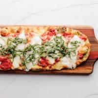 Gf Margherita Pizza · hand crushed san marzano tomatoes, fontinella, fresh mozzarella, basil