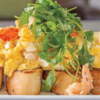 Lobster & Egg Bruschetta - Available Sat Until 3Pm · main lobster, shrimp, soft scrambled eggs, grilled baguette, truffle