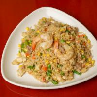 #65 Fried Rice w/Chopped Vegetables · Rice stir-fried w/choice of beef, chicken, pork, shrimp, or combination tossed w/diced veget...