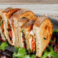 The Club · Wheat Sliced / Mixed Green / Tomato / Ham / Monterey Cheese / Bacon / Avocado