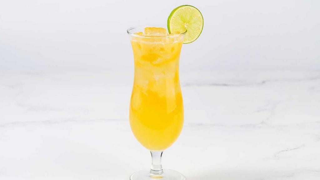 Tropical Ginger Cooler · Island Juices and Fresh Ginger,  Topped with a Splash of Soda