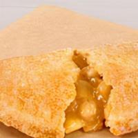 Sweet Apple Hand Pie Empanada · Apples, brown sugar, raisins, cinnamon, butter, rolled oats.
