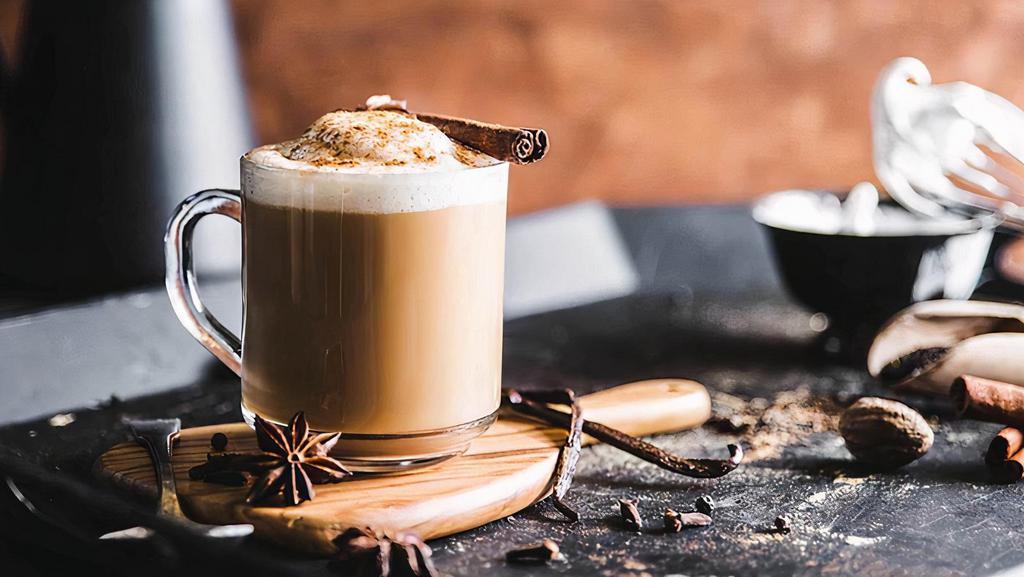 Chai Latte · A chai tea latte is a drink similar to a latte (espresso+steamed milk), but with a spiced tea concentrate substituted for the espresso