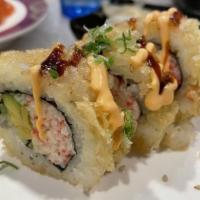 Deep Fried Ca Roll (9pcs) · Deep fried California roll with spicy sauce and tobiko