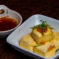 Agedashi Tofu · Deep fried tofu with sauce.