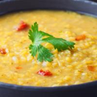 Organic Yellow Dal Tadka · North Indian style organic yellow lentils with herbs and spices.