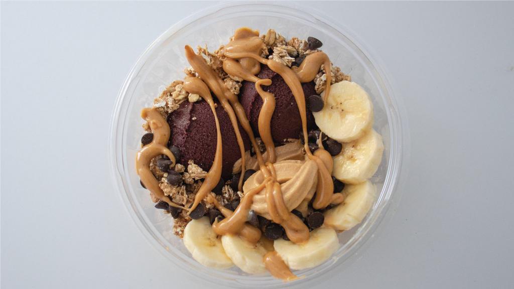 Pb Power Boost Bowl · Calling all peanut butter lovers. The PB Power Boost Bowl is made with organic Acai, Peanut Butter Frozen Yogurt, Granola, Banana, Carob Chips, and Peanut Butter Sauce.
