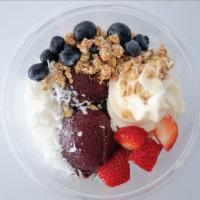 Byo Acai With Froyo Bowl · Enjoy our organic acai with your choice of delicious Menchie's frozen yogurt flavors and up ...