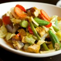 Mixed Vegetables · Green beans, eggplant, cabbage, carrots, chayote, firm tofu, okra, yellow onions, bell peppe...