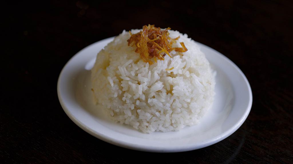 Coconut Rice · Jasmine rice infused with coconut milk