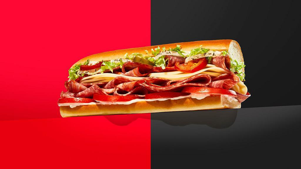Giant #7 Spicy East Coast Italian · DOUBLE GENOA SALAMI, DOUBLE CAPOCOLLO & PROVOLONE hot peppers, sauce, onion, lettuce, tomato & easy mayo (GUTTED) Boom. Good as it gets!