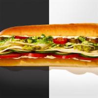 #6 The Veggie · PROVOLONE & AVOCADO cucumber, lettuce, tomato & mayo (Shown with Jimmy Peppers®)