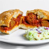 6. Meat Ball with Provolone cheese  · Beef meatball with marinara sauce and provolone cheese