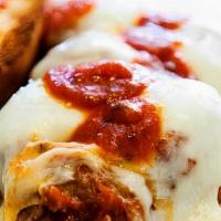Meatball Sub Lunch · Served with Italian meatballs, marinara sauce, melted mozzarella cheese, sprinkled with Parm...