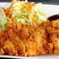 F6. Chicken Katsu · Boneless chicken, breaded and deep-fried, Served with tonkatsu sauce.