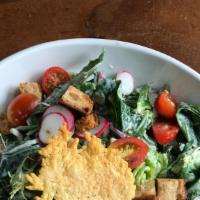 Mixed Greens Salad · radishes, cherry tomatoes, croutons, crispy parm, basil ranch