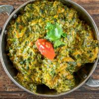 Chicken Saag · Premium chicken and paste spinach cooked with onion, tomato, and Himalayan sauce.