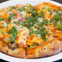 Pukar Pizza - Paneer · Shahi paneer sauce, home made paneer, mushrooms, red onion, bell pepper, tomatoes, garlic an...