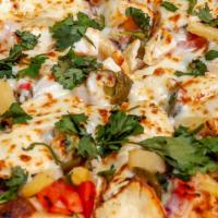 Bethab Pizza (Garlic Paneer) · White sauce, pineapple, jalapenos, tomatoes, red onions, paneer and mozzarella cheese. Toppe...