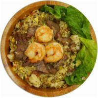 House Special Fried Rice · Pan-fried rice with shrimp,beef,chicken.celery,carrots,mushrooms,yellow onions *We provide m...