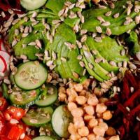Berkeley Bowl · organic baby lettuces, avocado, tomatoes, sliced radishes, shredded beets, chickpeas, sunflo...