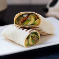 Grilled Veggies · Bell peppers, soup teeny, squash and eggplant with cheese, red onion, avocado, spinach and c...