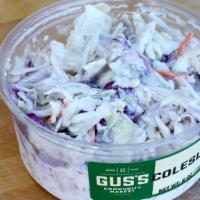 Coleslaw · Eight ounces side. Shredded cabbage, carrots, mayonnaise, apple cider vinegar, stoneground m...