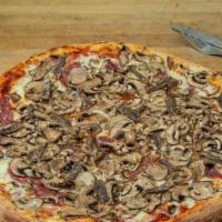 Pizza a la Toto's No. 1 Small/Medium · Salami, mushrooms, and anchovies.