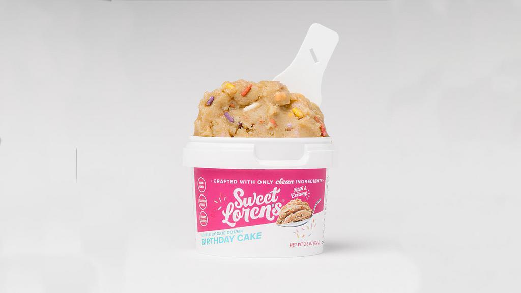 Sweet Loren'S Birthday Cake Edible Cookie Dough · Creamy, smooth and scoop-able gluten-free cookie dough. Delicious taste from only clean ingredients. Spoon under lid (3.6 oz). (Gluten-free, vegan)